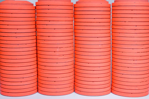 Background of orange clay targets