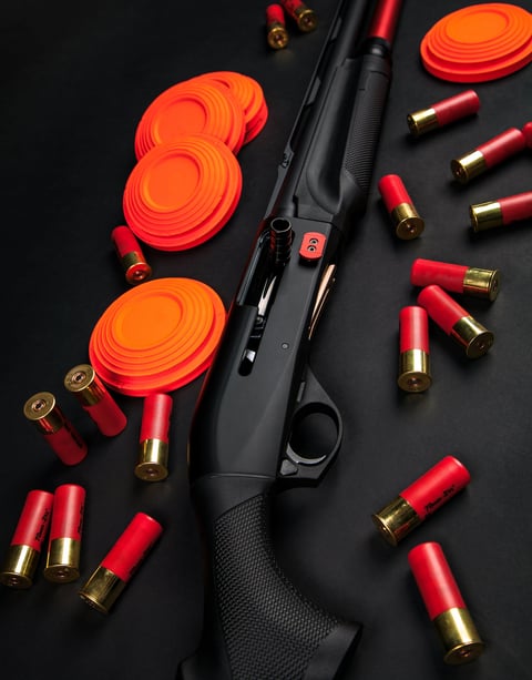 Double-barreled rifle with ceramic plates